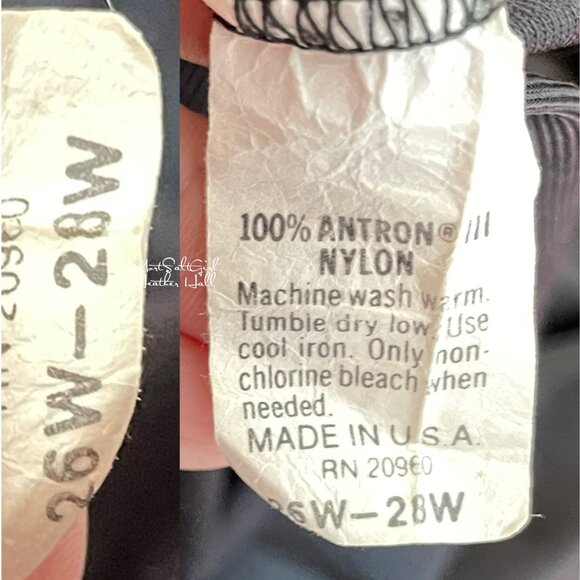 Vtg Plus Size Black Nylon Slip with Lace Hem USA Made Size 26W-28W RN 20960 - Picture 3 of 3